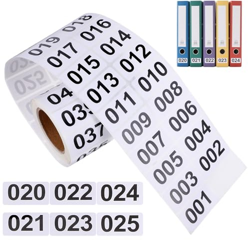 Warmhm Number Stickers Roll Self-Adhesive Detachable Number Pasters for Warehouse Label Inventory Marking Office Files Machines Appliances and Goods 1 Roll