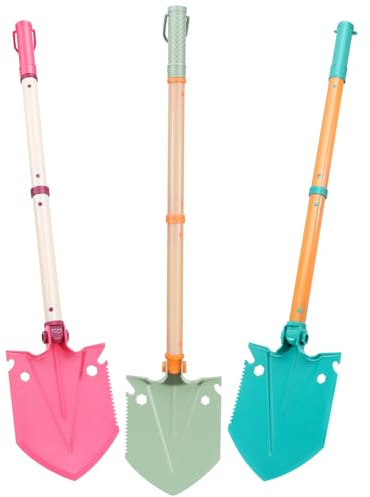 16'' Lange Kinder-Strandschaufel (3-teiliges Set) – Robustes und langlebiges Spielzeug mit langem Holzstiel, ideal für Strand, Schnee und Garten, Geeignet für im Alter von 1–3 und 4–8 Jahren