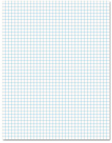 Ampad 8 1/2 x 11 Inches White Quad Pad, 4 Square Inch, 50 Sheets, 1 Each (22-030C)