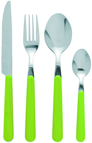 Excelsa Jolly Servicio 24 Cubiertos, Acero Inoxidable, Verde, Unidad