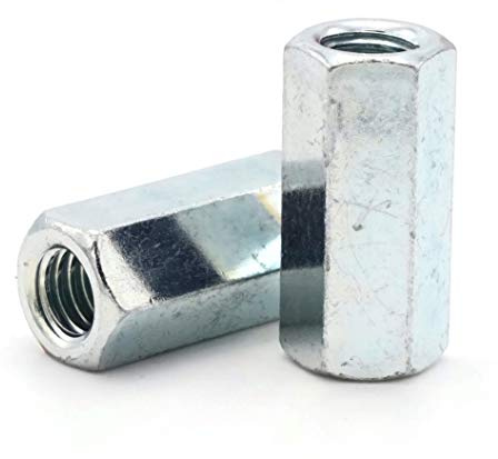 Coupling Nut Zinc Plated - 1/4-20 (7/16 F x 1-3/4 L) - Qty-25