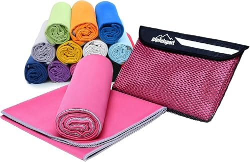 gipfelsport Mikrofaser Handtuch - Microfaser Handtücher Set, Strandtuch, Badetuch I groß, schnelltrocknend I für Sport, Beach, Reise, Outdoor, Camping I leicht, dünn, klein I 110x50cm I Fuchsia
