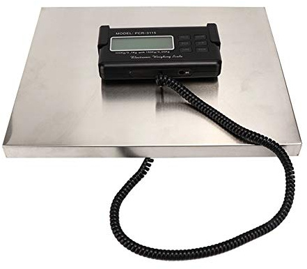Estink Postwaage, 300Kg Digitale Plattformwaagen mit bis 660Lb, Edelstahlplattform, Wasserdicht, LCD-Display, KG, LB und OZ, Batterie und Netzbetrieb möglich