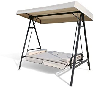 GRASEKAMP Qualität seit 1972 Hollywoodschaukel Amalfi, klappbar als Liege Relax Schaukel Gartenliege