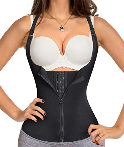 CHUMIAN Donna Corsetto Vita Dimagrante Body Modellante Cintura Intimo Shaper Training Vestiti Shapewear Contenitivo Snellente (Nero, XX-Large)
