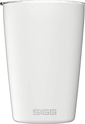 SIGG Neso Cup White Thermobecher (0.3 L), schadstofffreier und isolierter Kaffeebecher, Coffee to go Becher aus 18/8 Edelstahl, mit Keramik Pure Ceram Beschichtung