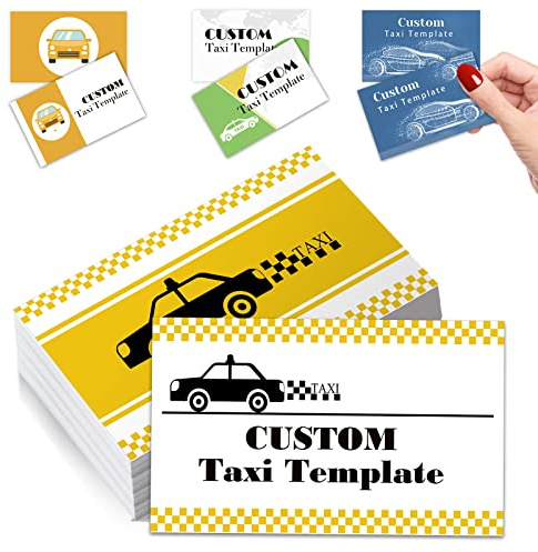 Biglietti da visita personalizzati Personalizzati Stampabili con Logo Immagine per Piccole Imprese Donne Uomini Impermeabile Anteriore e Posteriore Taxi 100 200 500 1000