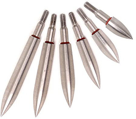 Lamehfyo Bogenschießen Field Points Pfeilspitzen 100/150/200/250/300/350 Grain Praxisfeld Tipps Einschraub Jagdspitzen für Recurvebogen Compoundbogen (300grain, Silber)