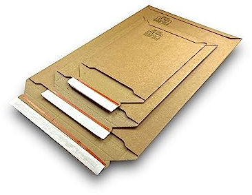 100 x Versandtaschen DIN A5 aus Wellpappe 200x280x50mm, Versandtaschen A5 aus Karton, Warensendung Umschlag, Versandkarton Warensendung Umschläge für Bücher Versandtasche B5 Umschläge für Kleidung