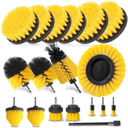 18 Pcs Drill Brush Attachments Set,Drill Brush for Car Detailing