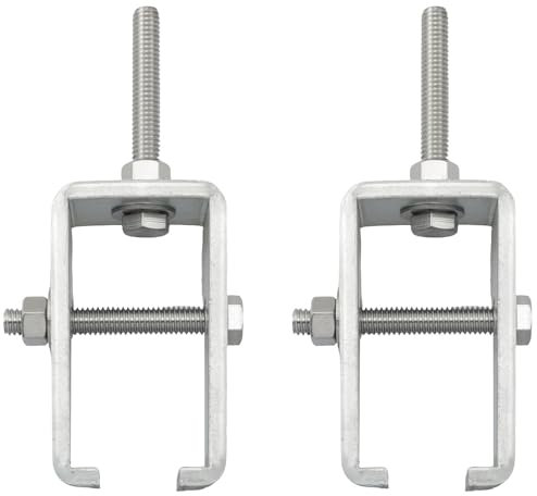 TAODAN 2PCS Track Hanger with Mounting Screws Galvanized Steel Channel Trolley Track Support Bracket for All 1 to 5/8 inch strut Channels Crane Sandbags Rolling Door