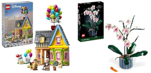 LEGO 43217 Disney and Pixar ‘Up’ House​ Buildable Toy with Balloons & 10311 Icons Orchid Artificial Plant Building Set with Flowers