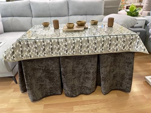 Genérico Ropa de Mesa Camilla Tejido Rústico Terciopelo Elegante Extragrueso - Color Chocolate - Varias Medidas - Falda Mesa Camilla, Enaguillas, Enaguas, Ropa Chenilla (120 x 70 cm (72 cm de Alto))