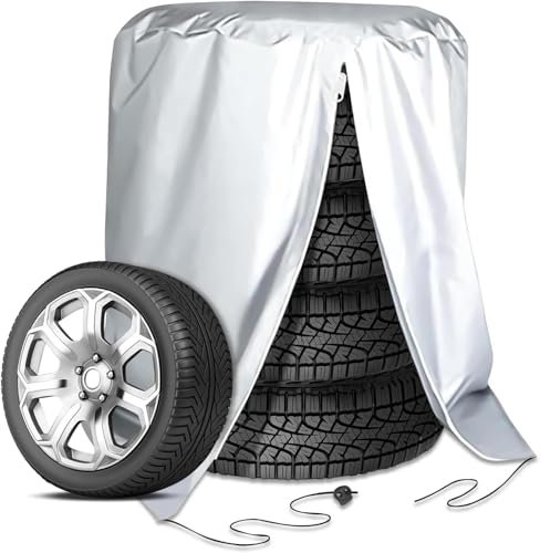 Sakiyrmai Universale Reifenabdeckung, 4 Reifen Schutzhülle | Reifenhülle | Radabdeckung | Reifensack | Reifentaschen | Reifentaschen-Set | Autoreifen Tasche (16//17/18/19/20/21/22 Zoll)
