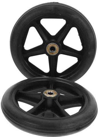 QUMIIRITY Roues De Fauteuil Roulant 6 Pouces Noir 2 Pièces Résistantes à L'usure Roues De Remplacement Pour Déambulateur Conduite Confortable Usage Quotidien Mobilité