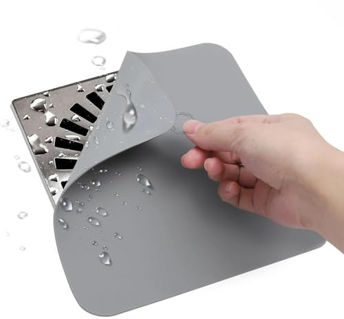 JOOTUEPO Tapón de Ducha antiolor, 2 Unidades de Silicona Gris 20 x 20 cm Protector de Drenaje, ubierta de Desagüe de Piso, solución eficaz contra los Malos olores protección Duradera de tu Sanitaria