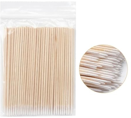 Wattestäbchen für Nägel, Holz, 1000 Stück, Wattestäbchen, Augenbrauenreparatur, Reinigung, Wattestäbchen, Schönheitskosmetik, Einweg-Ohr-Lippen-Tupfer, Make-up-Entferner, Werkzeuge (2 Köpfe, L, Rosa)