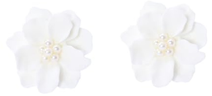 CCXXYGWJ 1 par Statement Sterling Flower Drop Pärlörhänge Blommig Liten Fräsch Trendig Mode Örhängen Miss White Wild