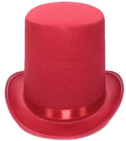 VMDVBNA cylinderhatt trollkarlcylinder, svart cylinder, scenföreställningar, bowler-cylinder, kostym karneval (röd)