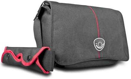 Mantona Cool Bag - Borsa per fotocamera SLR, colore: Nero/Rosso