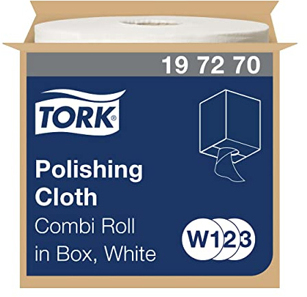 Tork Polishing Cleaning Cloth White W1/2/3, Professional Quality, 1 x 450 Cloths, 197270