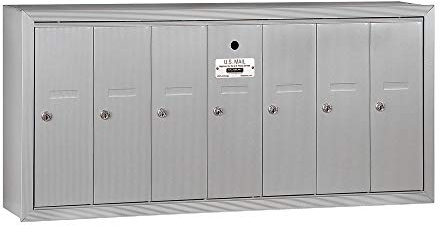 Salsbury Industries 3507ASU Surface Mounted Vertical Mailbox with 7 Doors and USPS Access, Aluminum