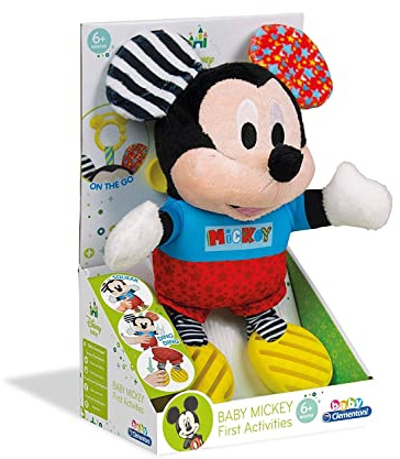 Clementoni- Disney Baby Mickey Plush Toy: Soft Doll with Sounds & Textures (6+ Months)