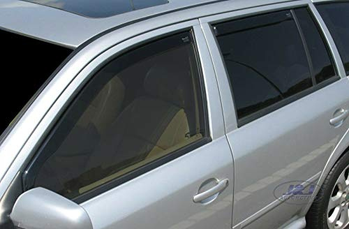J&J AUTOMOTIVE Windabweiser passend für Skoda Octavia Kombi 1996-2006 4tlg, Heko Regenabweiser Vorne Hinten Getönt Dunkel Passform