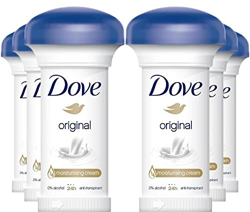 Dove 24h Antiperspirant Original Moisturising Cream 50ml, 6 Pack