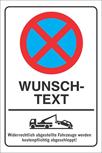 INDIGOS UG - Parkplatzschild - WUNSCHTEXT - Alu-Dibond 200x300 mm - Warnung - Sicherheit - Hotel, Firma, Haus