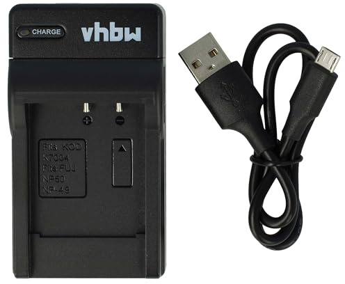 vhbw USB Ladegerät kompatibel mit Fujifilm Finepix F50fd, F60, F60fd, F70, F70EXR, F72 Kamera Camcorder/Akku - Ladeschale, Ladeanzeige, 4,2 V