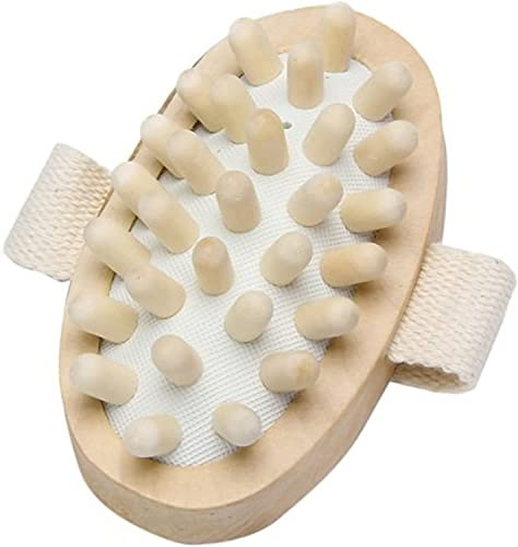 CareforYou - Spazzola massaggiante a mano in legno naturale, per ridurre la cellulite