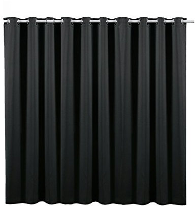JEMIDI Vorhang Blickdicht lichtundurchlässig - Gardine mit Ösen Anbringung - Ösenschal Dekoschal Verdunkelungsvorhang - 100% Polyester lang
