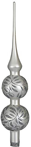 Jingle Bells Lauscha Baumschmuck Barock Silber Spitze Weihnachtsbaumspitze 30cm Klassisch Winter