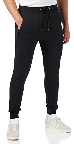 Bonjour® - Slim Fit Joggers for Men | Men's Joggers with Zip Pockets - Ideal for Every Day Wear - Breathable, Comfortable, Soft Feel Jogging Bottoms (Black Large)