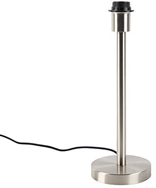Qazqa Modern Tischleuchte - Simplo - Silber Farbe, Rund, max. 40W, Geeignet für LED, 39.5cm, Ideal als Wohnzimmerlampe und Schlafzimmerlampe | E27, max. 40 W, kompatibel mit LED-Leuchtmitteln, ideal für Wohnzimmer und Schlafzimmer