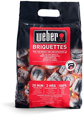 Weber Carbone per Barbecue (2kg), per Una Bruciatura Lunga e Costante, Ideale per Una Lunga Superficie di cotturata, Legno 100% Naturale, Raccolto Sostenibile, Certificato FSC (17705)