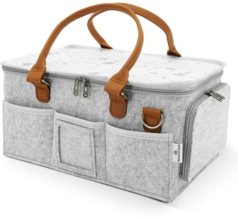 Home For Each Diaper Caddy Organizer – bärbar förvaringsväska för blöjor, grå, M