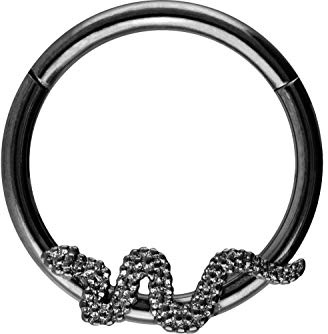 PIERCINGLINE Chirurgenstahl Segmentring Clicker | SCHLANGE | Piercing Ring Nase Septum Ohr Helix Tragus | Farb & Größenauswahl