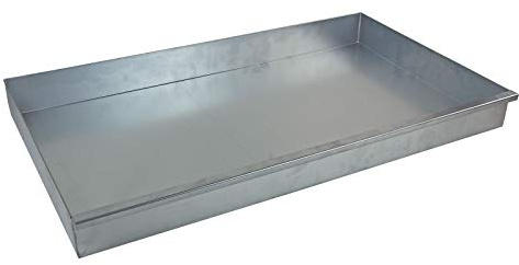 ADB Stahl Wanne 845x490x80mm groß für Chemieschrank verzinkt | Große Wanne aus verzinktem Stahl, passend für Chemieschränke, Maße 845x490x80 mm
