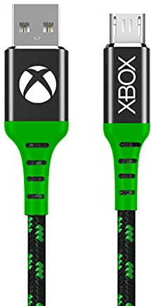 Numskull Cavo di ricarica ufficiale intrecciato in nylon micro USB per Xbox One da 4 m-Cavo di ricarica rapida (non dati) - Compatibile con controller PS4 e altri dispositivi compatibili con micro USB