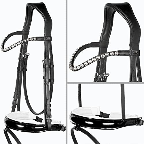 Heinick-Reitsport Trense Soft Selection Weiß Lackleder anatomisch ~ Glow-Silver ~ Vollblut