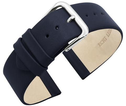 Eichmüller Uhrenarmband aus Kalbsleder, nahtlos – 10/12/14/16/18/20 mm Stegbreite – Ersatzband für Damen- & Herrenuhren, Federstege inklusive - 12 Farben