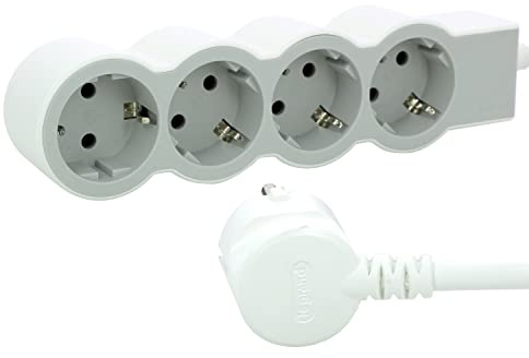 LEGRAND, Multiprise plate 694561 - 4 prises - Longueur du câble : 3 m - Blanc ultra blanc / gris