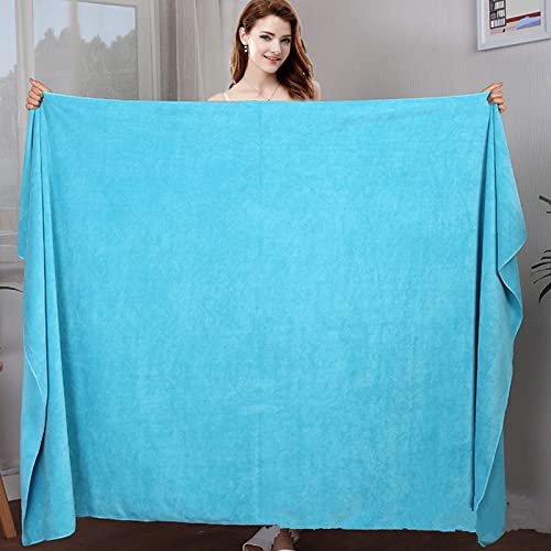 GBYJ 150X200 cm Mikrofaser-Badetuch, Super Saugfähiges Und Schnell Trocknendes Weiches Weiches Handtuch, Seeblau, 150X200 cm