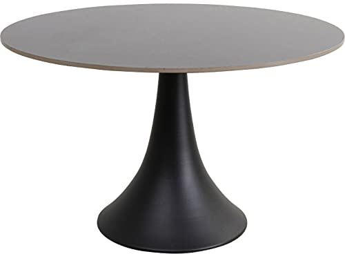 Kare Design Tisch Grande Possibilita, Schwarz, D120 cm, 4-6 Personen, Indoor, Outdoor, Rund Design, Wetterfest, Pflegeleicht, Balkon, Esszimmer, Keramik-Platte, 73x120x120 cm (HxBxT)