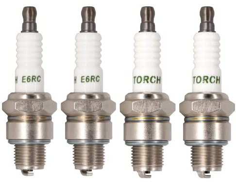 TORCH 4pcs E6RC Spark Plug Solid Terminal Repalce for BR6HSA/ BR6HS Spark Plug, for 98076-5671G/ 98076-5691G Spark Plug, for WF20TT/W20FR-L/W20FSR-U Spark Plug, OEM