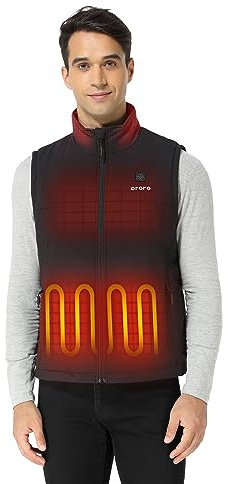 ORORO Men's Heated Gilet with Power Bank, Lightweight Quilted Heated Vest for Men - Charger Not Included (Neutral Black,M)