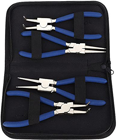 Small Circlip Pliers, 4PCS Professional 7 Internal External Straight Bent Circlip Snap Ring Pliers Set, Pince Circlips for Ring Remover Retaining