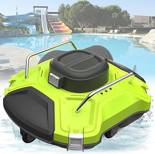 GIZMIT Automatic Pool Cleaning Robot, Wall Climbing Cordless Pool Cleaners with Ultra-Fine Filters and Top Handle, Intelligent Pool Cleaner for Above Ground/Inground Pool